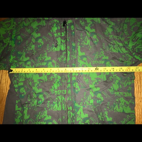 BCE Small Hot Topic men’s Hoodie gray Green emo night zumies comic abstract - Picture 6 of 7
